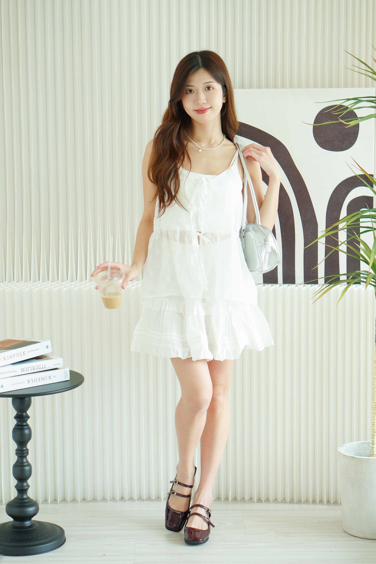 Hana Outer Ribbon Top in White
