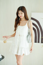 Hana Outer Ribbon Top in White