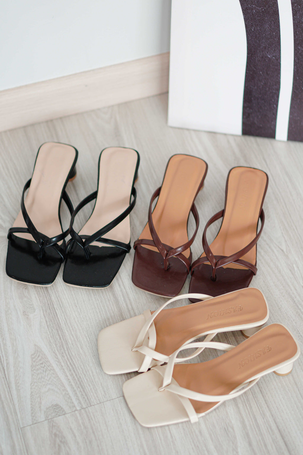 Nila Strappy Low Sandals Heels