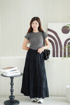 Soline Layered Maxi Skirt in Black