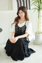 Soline Layered Maxi Skirt in Black