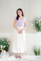 (BACKORDER) Gemma Basic Padded Top with Lace in Purple
