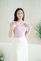 (BACKORDER) Gemma Basic Padded Top with Lace in Purple