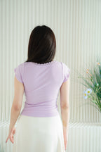 (BACKORDER) Gemma Basic Padded Top with Lace in Purple
