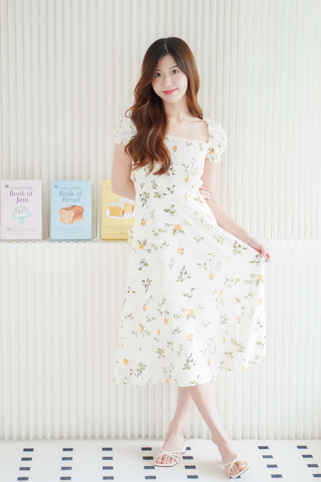 (BACKORDER) Limon Garden Puffy Sleeves Ribbed Floral Maxi Dress