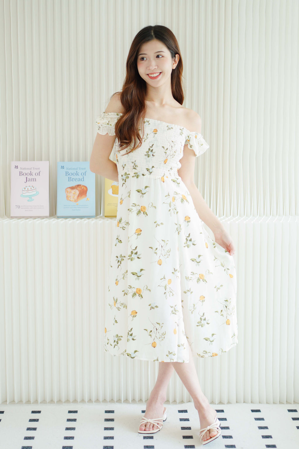 (BACKORDER) Limon Garden Puffy Sleeves Ribbed Floral Maxi Dress