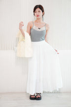 Large Puffy Tote Bag in Cream