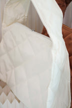 Large Puffy Tote Bag in Cream
