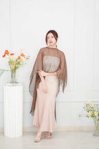 Sofira Flowy Kaftan Inspired Top in Brown