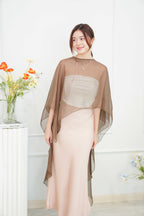 Sofira Flowy Kaftan Inspired Top in Brown