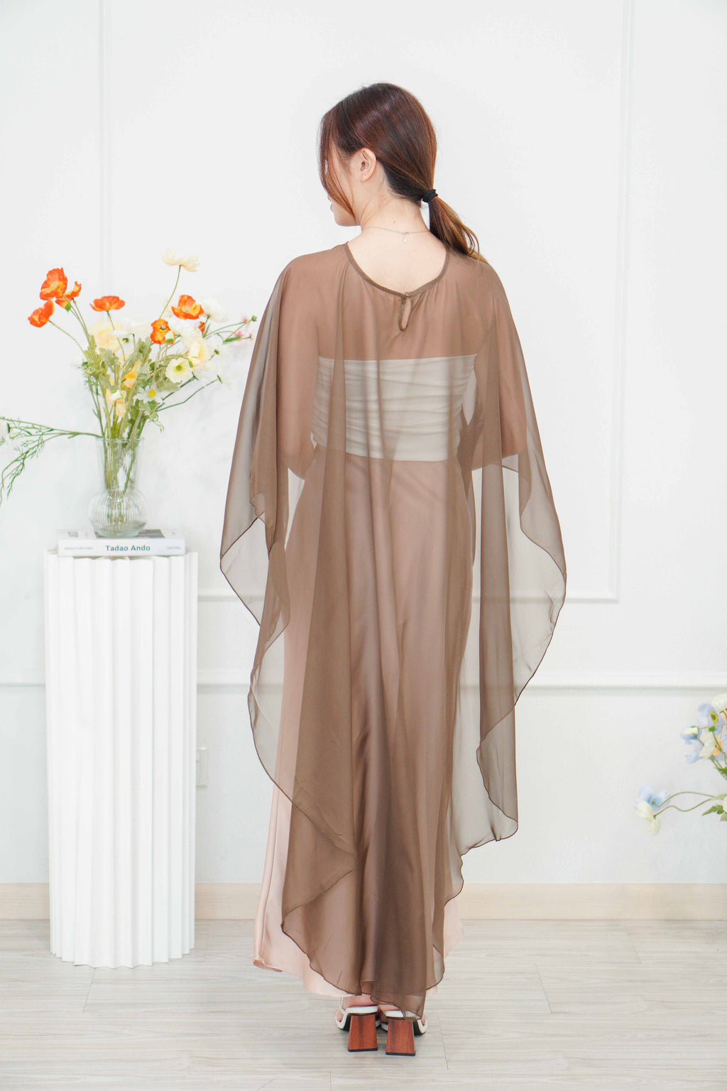 Sofira Flowy Kaftan Inspired Top in Brown