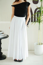 Livia A-Line Maxi Skirt in White