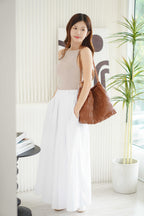 Livia A-Line Maxi Skirt in White