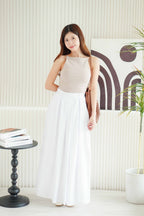 Livia A-Line Maxi Skirt in White