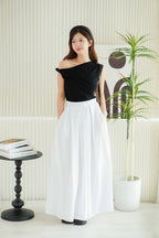 Livia A-Line Maxi Skirt in White
