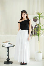 Livia A-Line Maxi Skirt in White