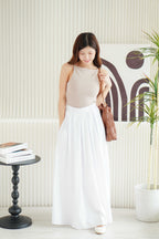 Livia A-Line Maxi Skirt in White
