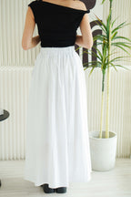 Livia A-Line Maxi Skirt in White