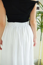 Livia A-Line Maxi Skirt in White