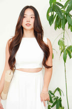 Audrey Boat Neck Top by Bash in White