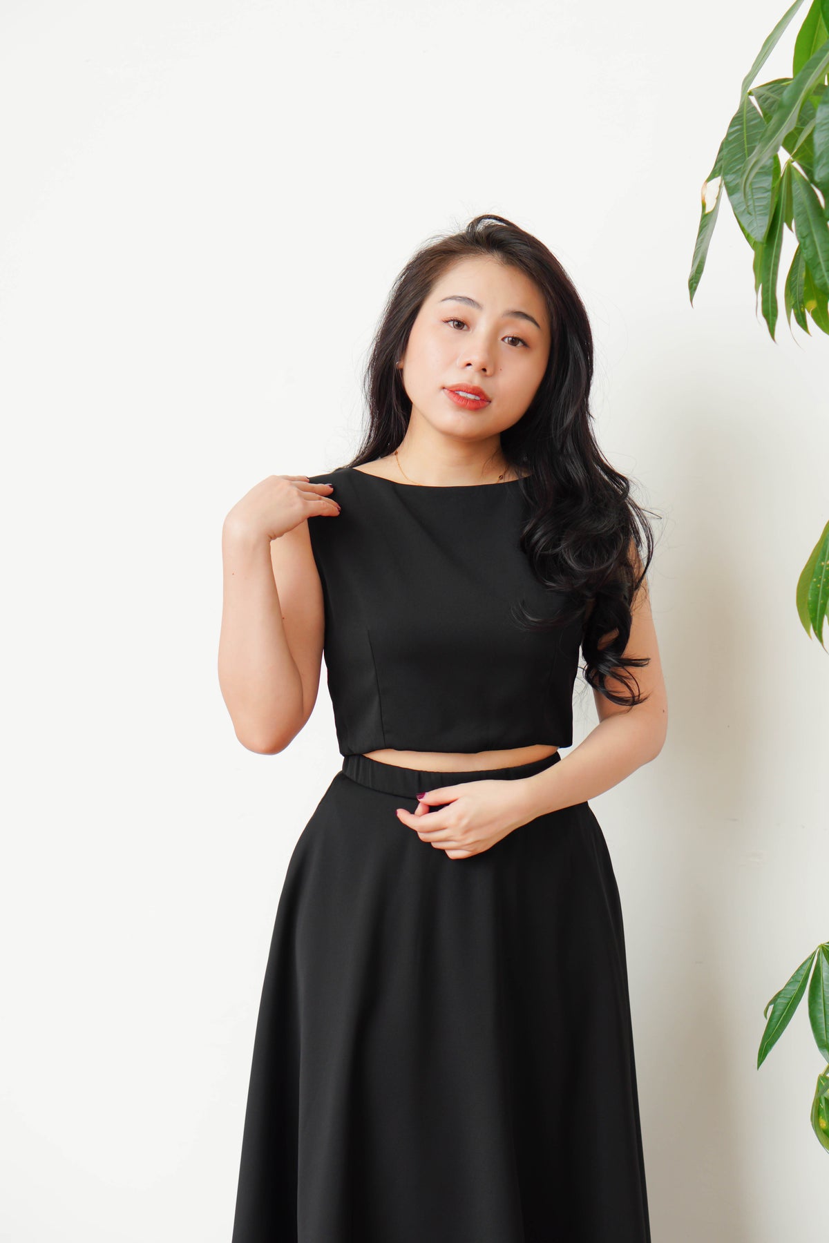 Audrey Boat Neck Top by Bash in Black