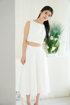 Audrey Boat Neck Top by Bash in White