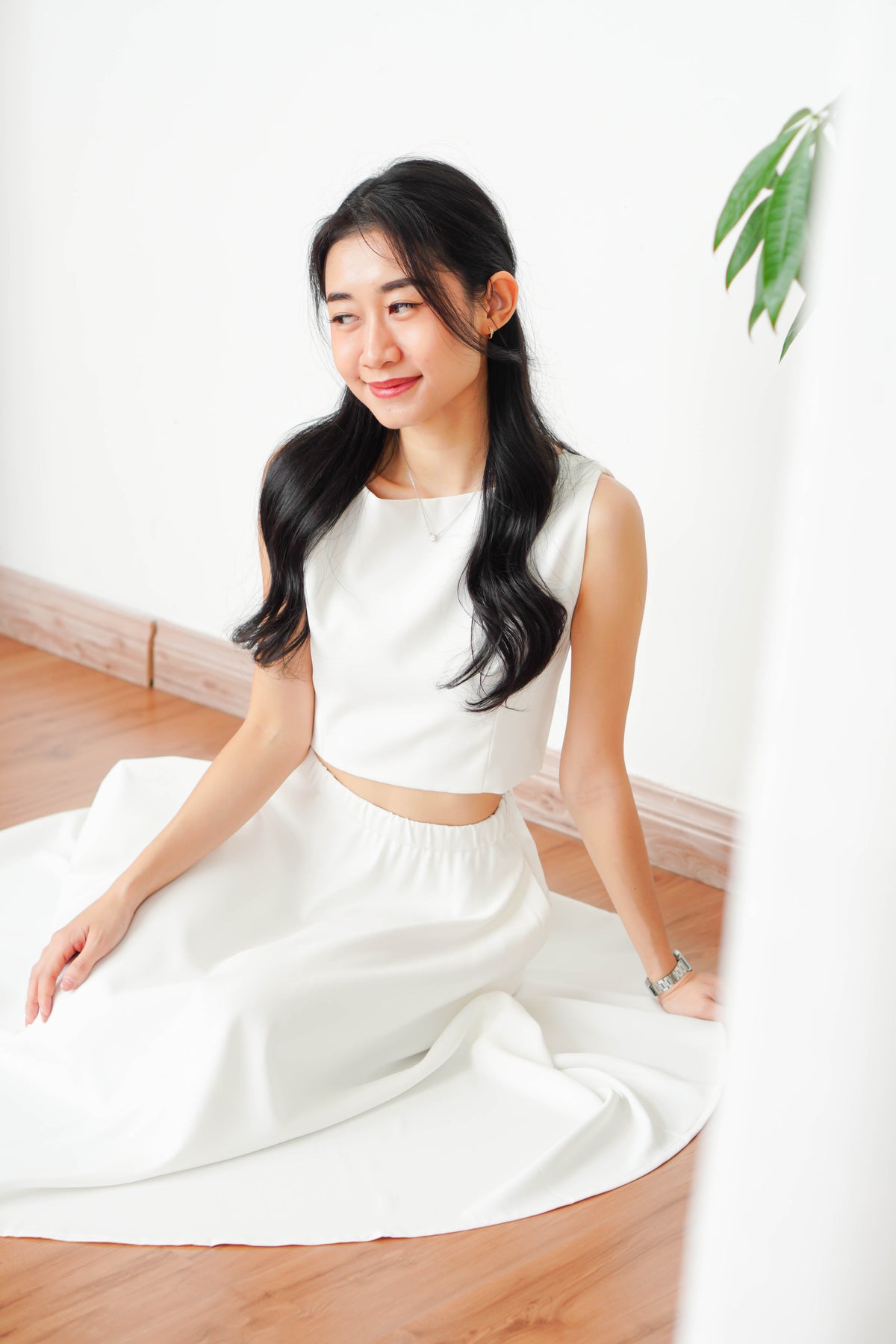Audrey Boat Neck Top by Bash in White