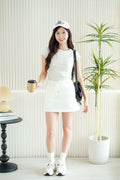 Aspen Mini Drawstring Skirt in White