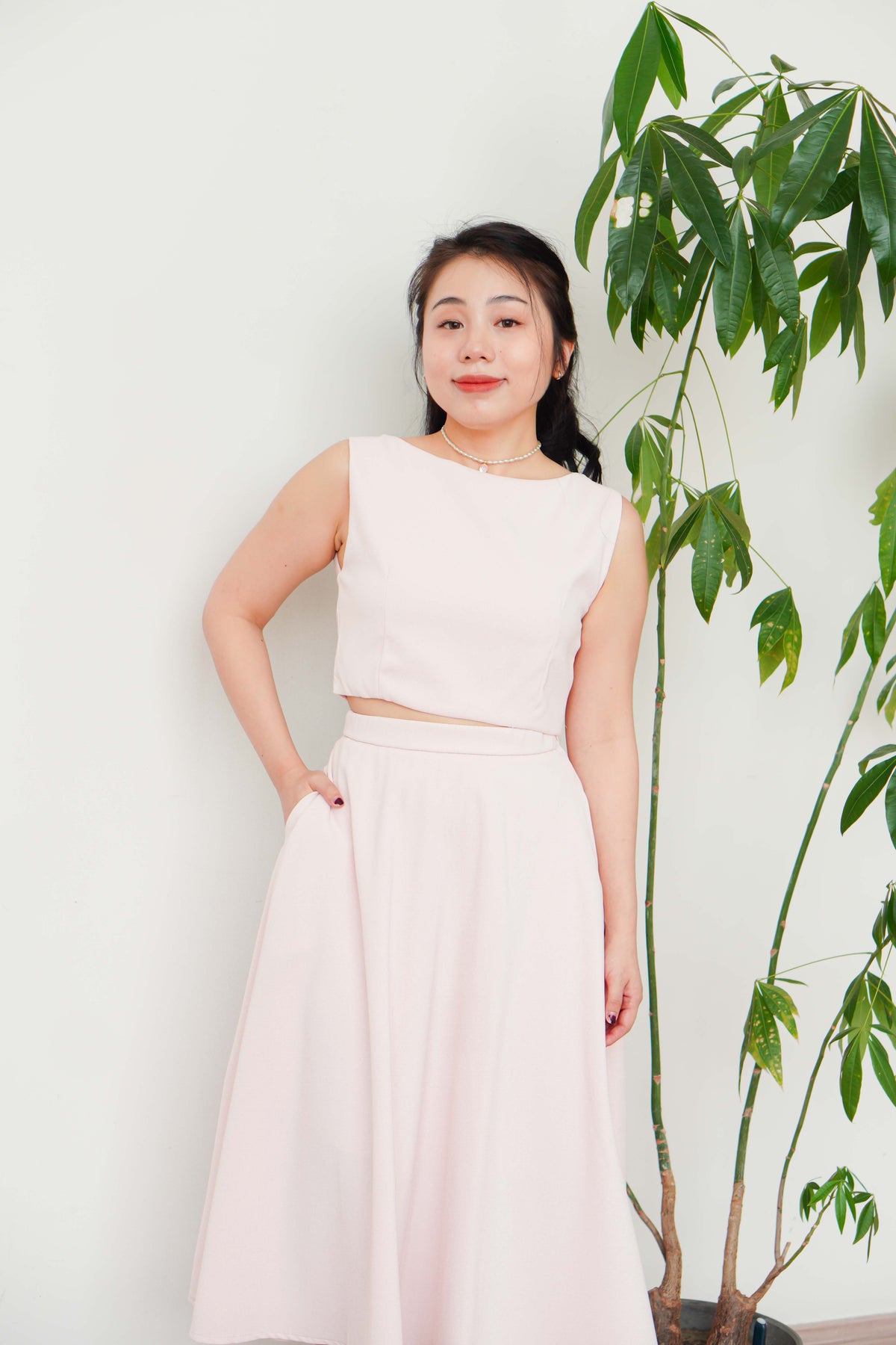 Audrey Boat Neck Top by Bash in Pink