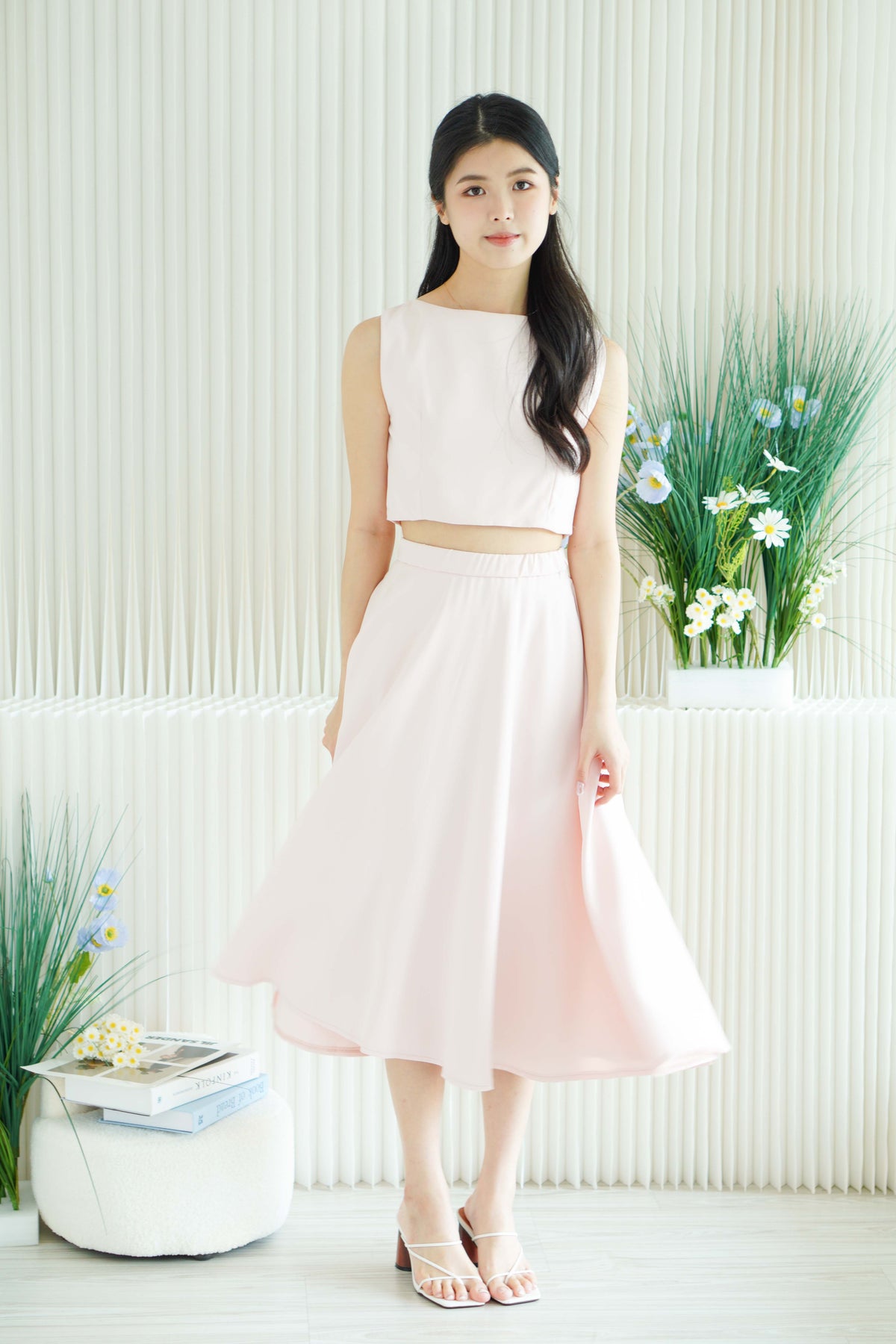 Audrey Boat Neck Top by Bash in Pink