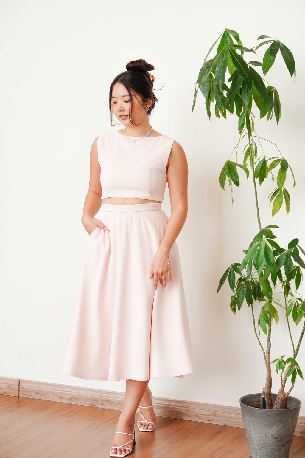 Audrey Boat Neck Top by Bash in Pink