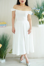 Faithra Square Neck Crop Top in White