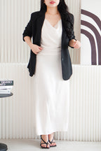 Seren Satin Maxi Dress in Champagne