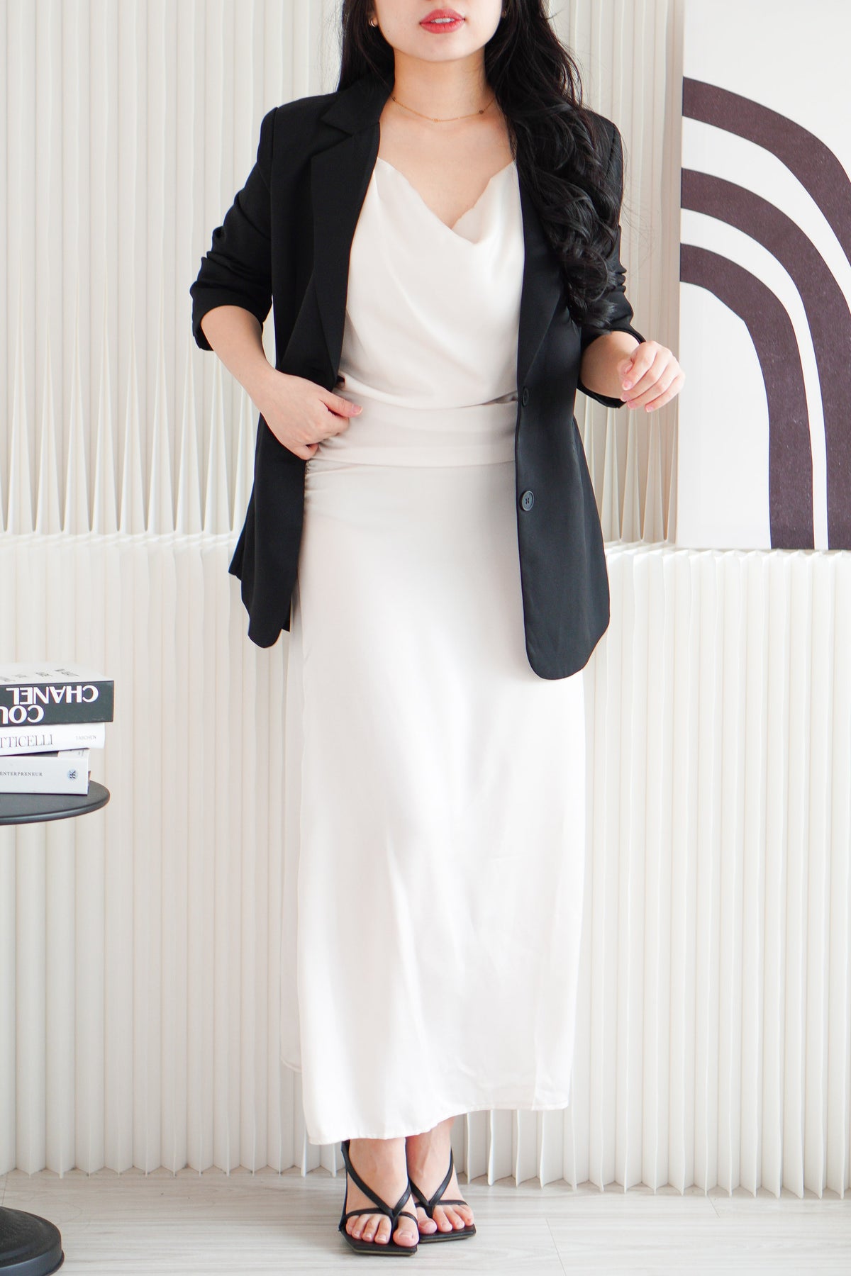 Seren Satin Maxi Dress in Champagne