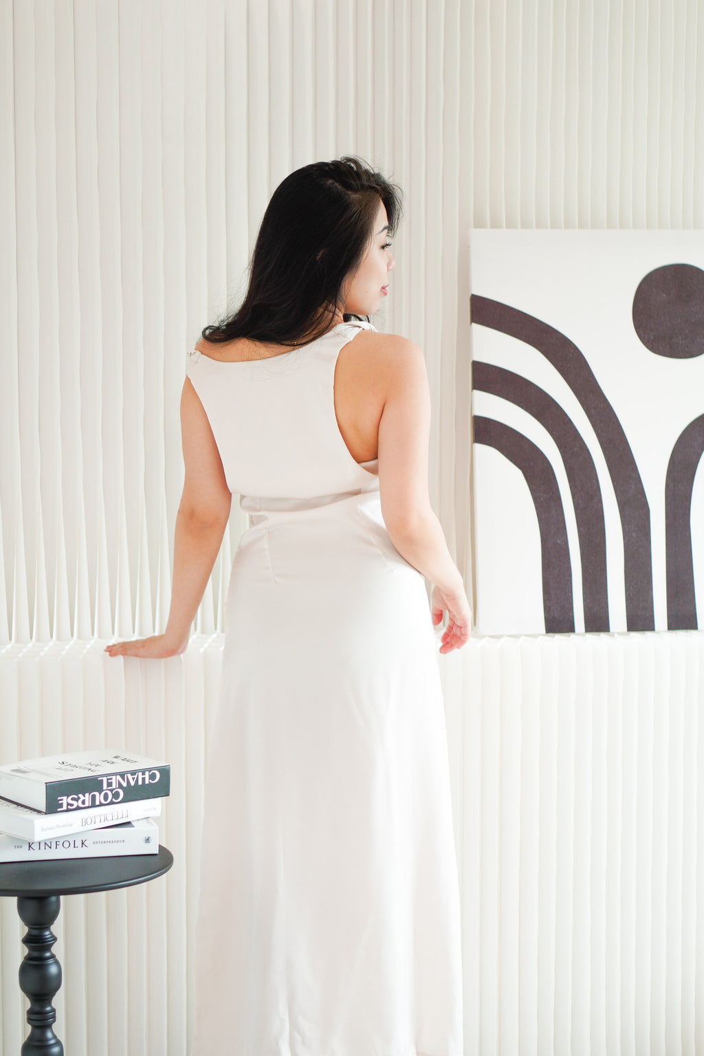 Seren Satin Maxi Dress in Champagne