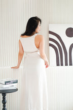 Seren Satin Maxi Dress in Champagne