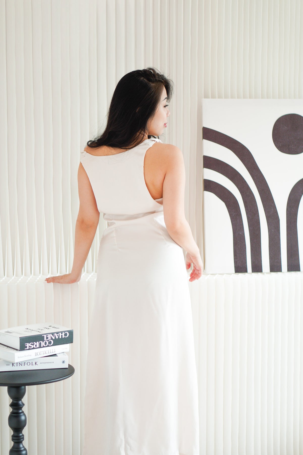 Seren Satin Maxi Dress in Champagne