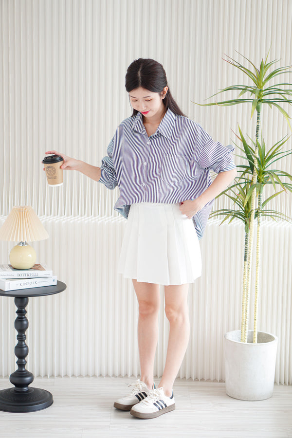 Darcy Pleated Skirt in White