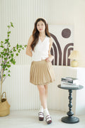 Marlee Pleated Mini Skirt in Khaki