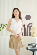 Marlee Pleated Mini Skirt in Khaki