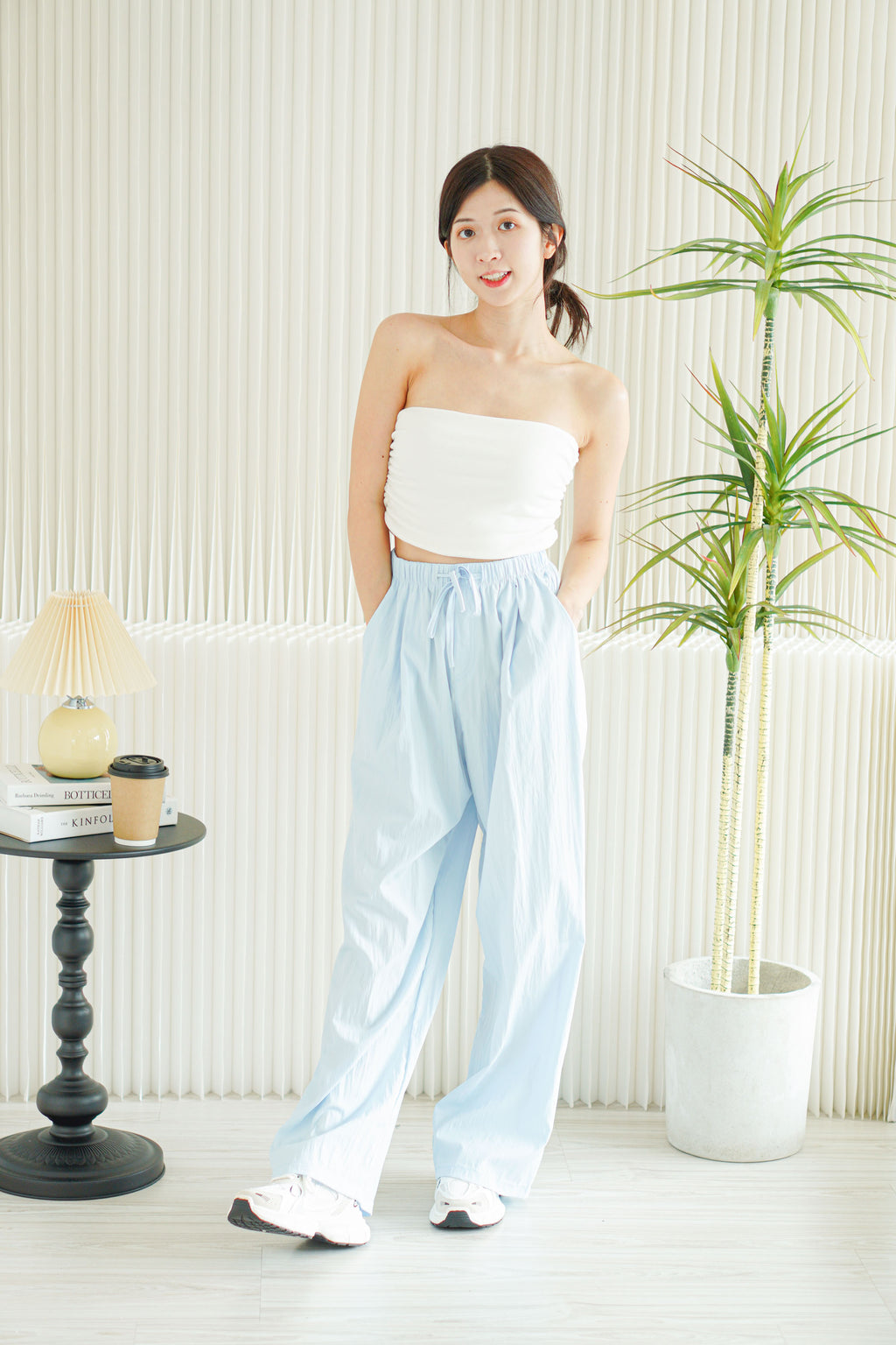Marlow Drawstring Loose Fit Pants in Blue