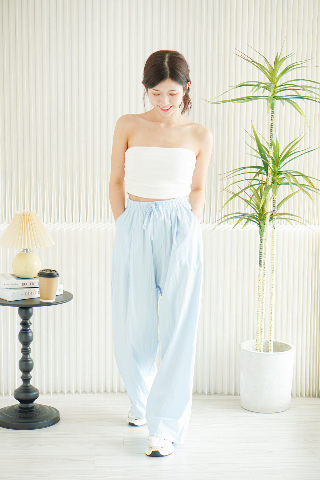 Marlow Drawstring Loose Fit Pants in Blue