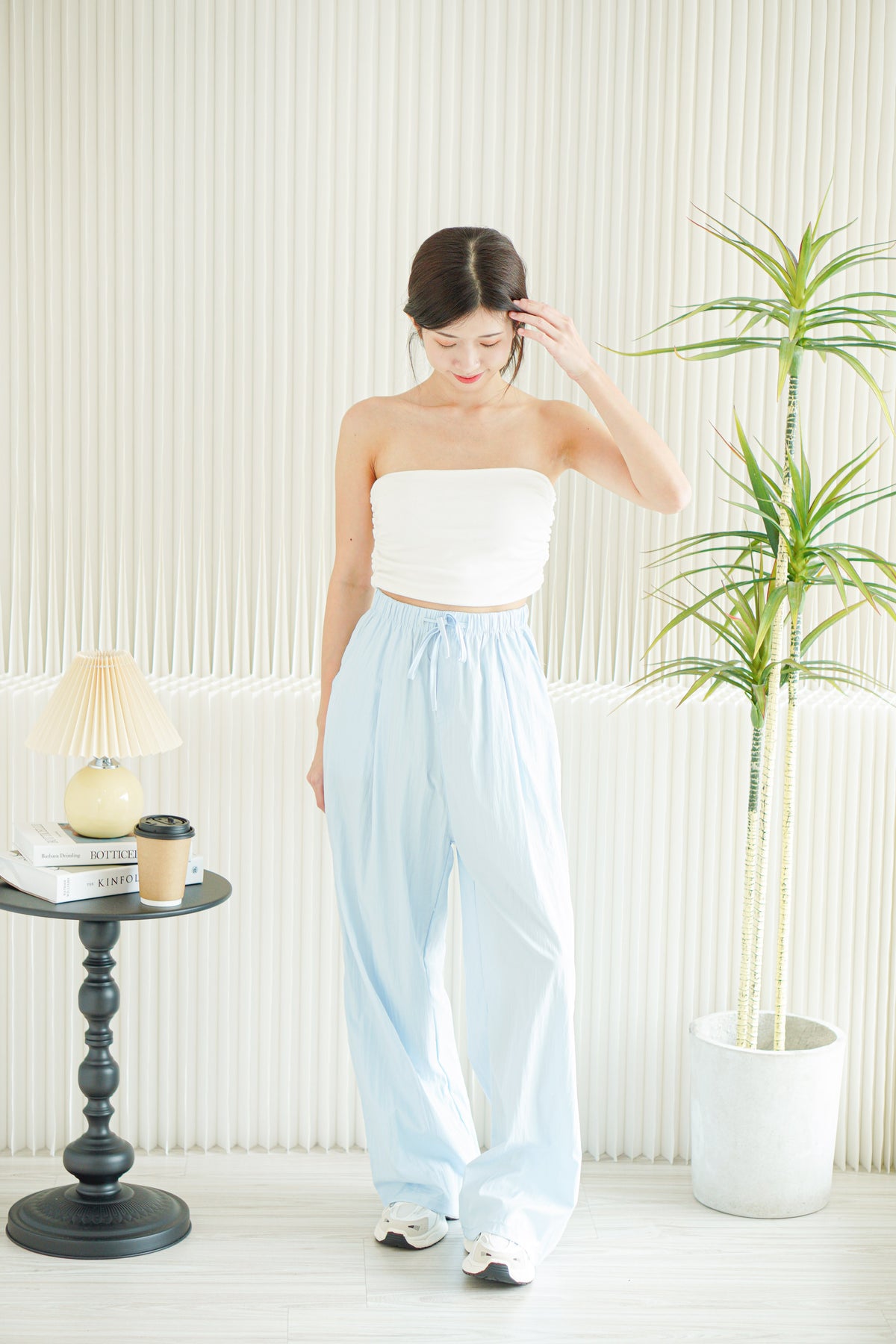 Marlow Drawstring Loose Fit Pants in Blue