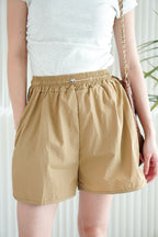 Ziva Nylon Shorts in Khaki