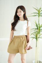 Ziva Nylon Shorts in Khaki