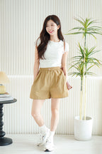 Ziva Nylon Shorts in Khaki
