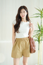 Ziva Nylon Shorts in Khaki