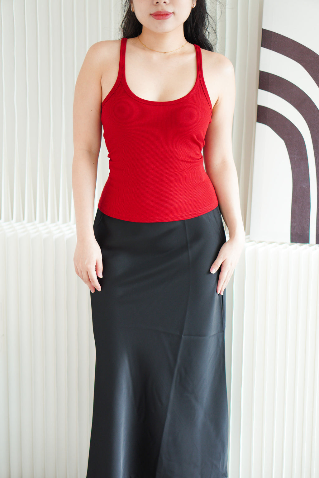 Mandy Basic Tank Top in Red