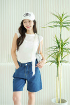 Tessa Tie Neck Knit Top in White