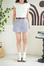 Willa Stripes Mini Skort in Blue